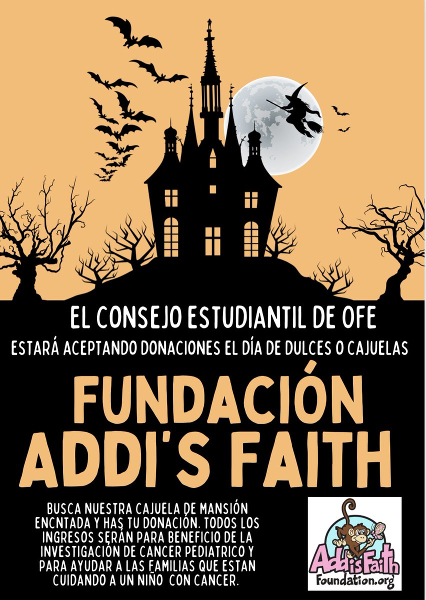 OFE Student Council will be collecting donations for Addi’s Faith at our Trunk or Treat on 10/27. Come find our Haunted Mansion, play a game, and make a donation benefiting families caring for a child with cancer. <a href="/HumbleISD_OFE/">Oak Forest Elementary</a> <a href="/ForestPta/">OakForestPTO</a>