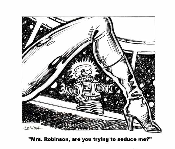 Loston_Wallace's tweet photo. #LostInSpace #B9Robot #TheGraduate #humor art https://t.co/0Ukb1oxHFr