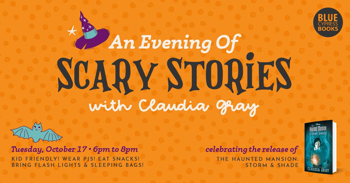 Blue Cypress Books (@bluecypressbook) on Twitter photo We are 1 week away from our Scary Storytime with <a href="/claudiagray/">Claudia Gray</a>
Get your ticket today!
buff.ly/3PFc8Fp We are 1 week away from our Scary Storytime with <a href="/claudiagray/">Claudia Gray</a>
Get your ticket today!
buff.ly/3PFc8Fp