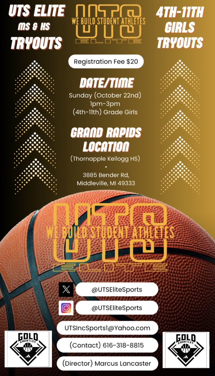 TheCEO_UTS's tweet photo. #UTSElite @3SGBCircuit #3SGB TRYOUTS‼️
#Boys || #Girls
#YouthBasketball🏀
•
📌 6th-8th Grade Boys ⬇️
📌 4th-8th Grade Girls ⬇️
📌 9th-11th Grade Girls ⬇️
📌 9th-11th Grade Boys (MARCH)
#GrandRapidsTeams (October)
#DetroitTeams (November)
➡️ @UTSEliteSports https://t.co/zpoxoZERiY