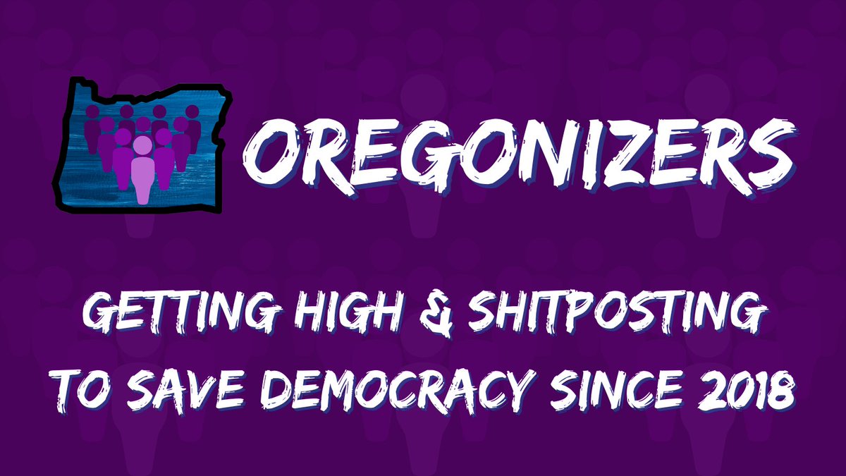 MsArielKnox's tweet photo. @MemphisBelle111 I'm debating changing my Orgs slogan from "We're progressives, we don't agonize, we #Oregonize" to
Oregonizers - getting high & shitposting to save democracy since 2018 https://t.co/Js6oqR5Ozs