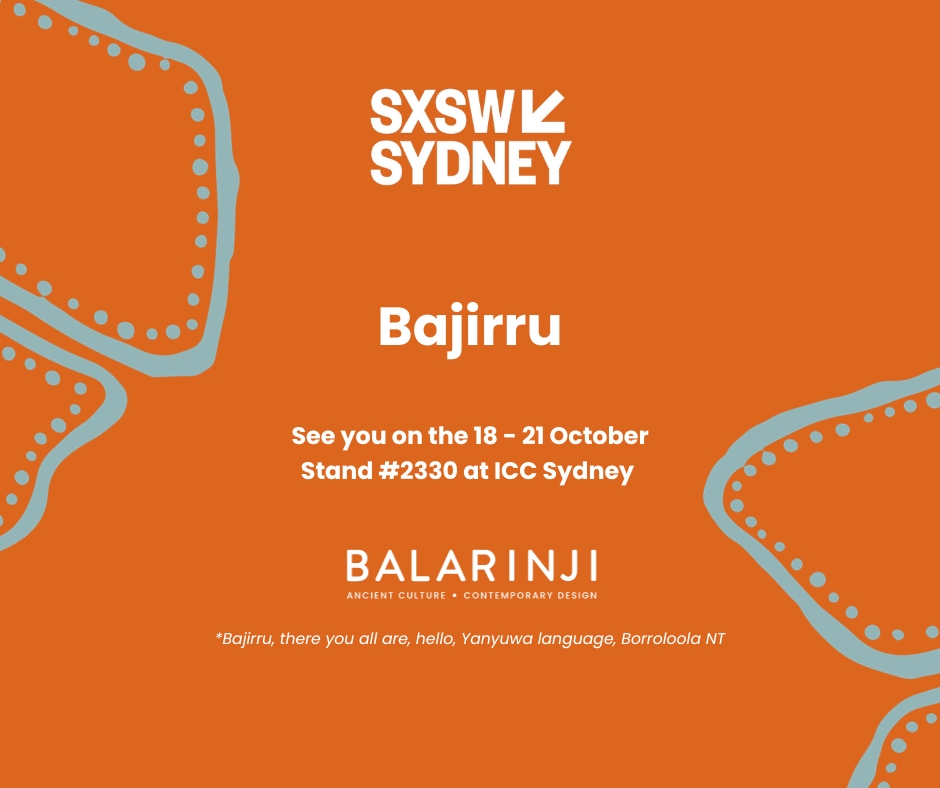 To celebrate 40 years of trailblazing Indigenous design <a href="/Balarinjidesign/">Balarinji</a> will be exhibiting at @sxswsydney, 18- 21 October.

You can catch us at Stand 2330 at <a href="/ICCSyd/">ICC Sydney</a> to talk all about #Indigenousdesign and #branding.

balarinji.com.au

#40years #since83 #SXSWSydney
