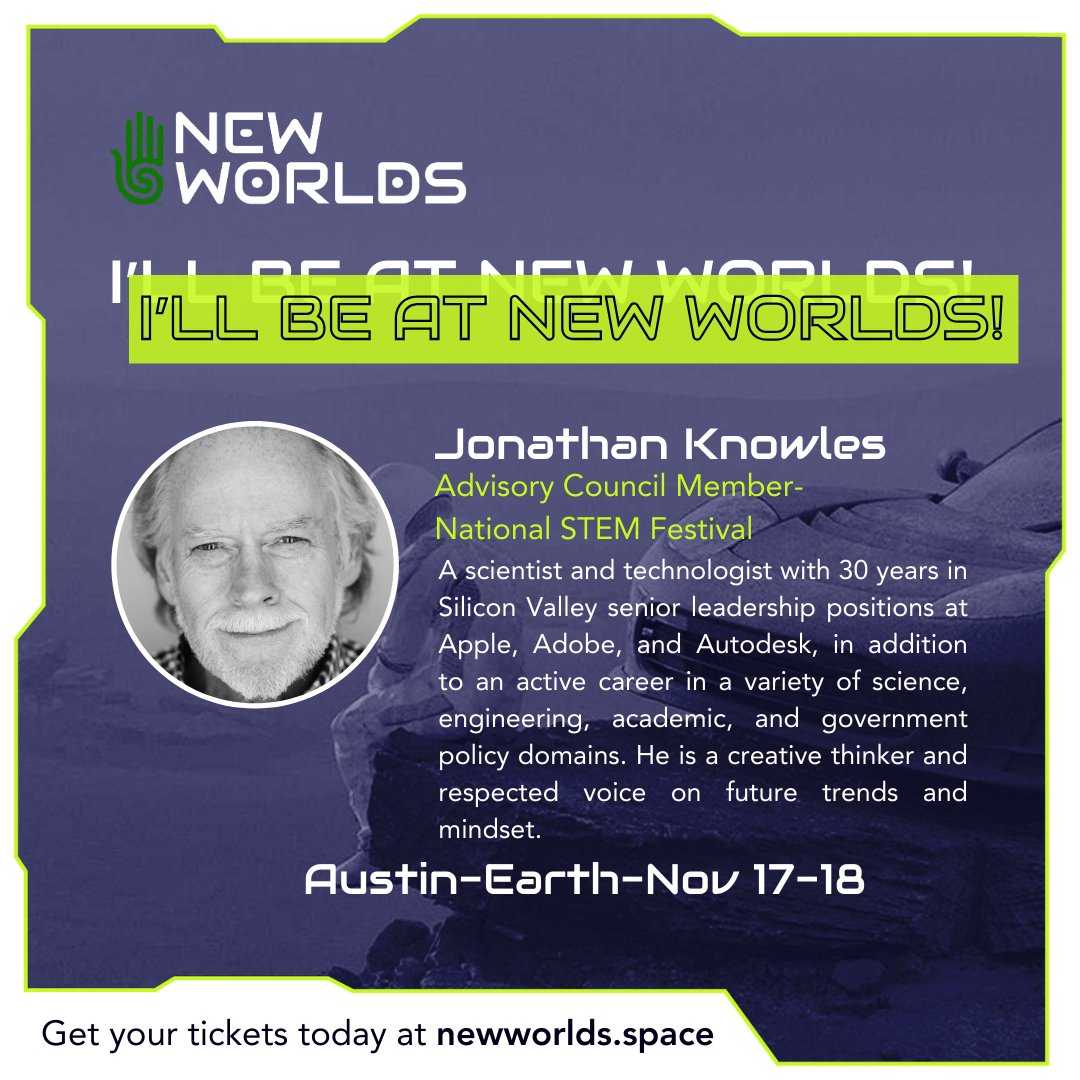 Join <a href="/jonathanknowles/">Jonathan Knowles</a>, Astronauts, Artists, and Experts in Policy, Education, and Human Health for

“The Best Little Space Conference on the Planet.”

Early bird🎟️ by 10/15:
newworlds.space

#NewWorlds2023 #FindYourPlaceInSpace #SpaceCulture  #MakeAustinWeirdAgain