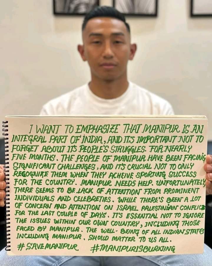 Thank You <a href="/dhee_singh01/">Dheeraj Singh Moirangthem</a> for standing up for #Manipur at this crucial time.

#ThisisManipur
#ManipurFightsBack 
#SaveManipur 
#SaveManipurSaveIndia