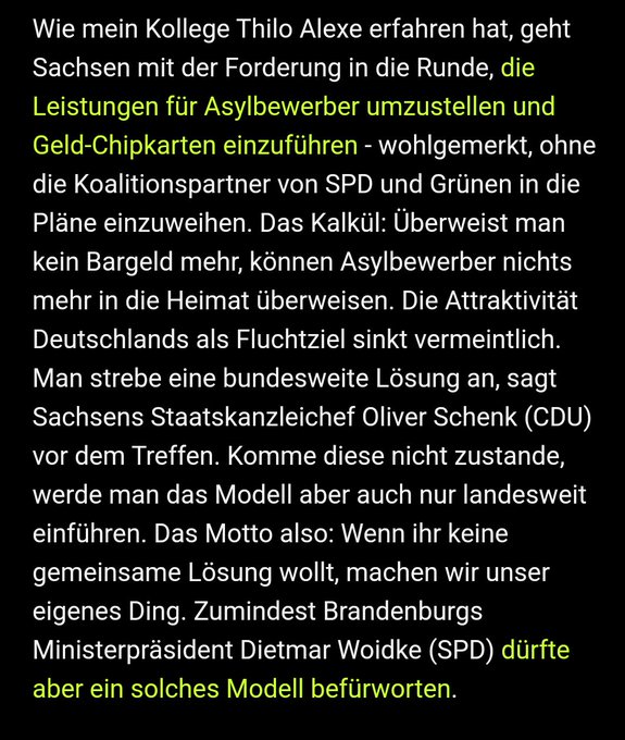 luna_le's tweet photo. CDU #Sachsen als Steigbügelhalter der Faschisten. Sachleistungen sind entwürdigend, erhöhen Bürokratie &amp; haben nicht den behaupteten Effekt des Rückgangs von #Flucht. Menschen fliehen wegen Krieg, Verfolgung nicht wegen mickriger Sozialleistungen. 
https://t.co/ui9YBdlY0h https://t.co/lCk4DFq7G0