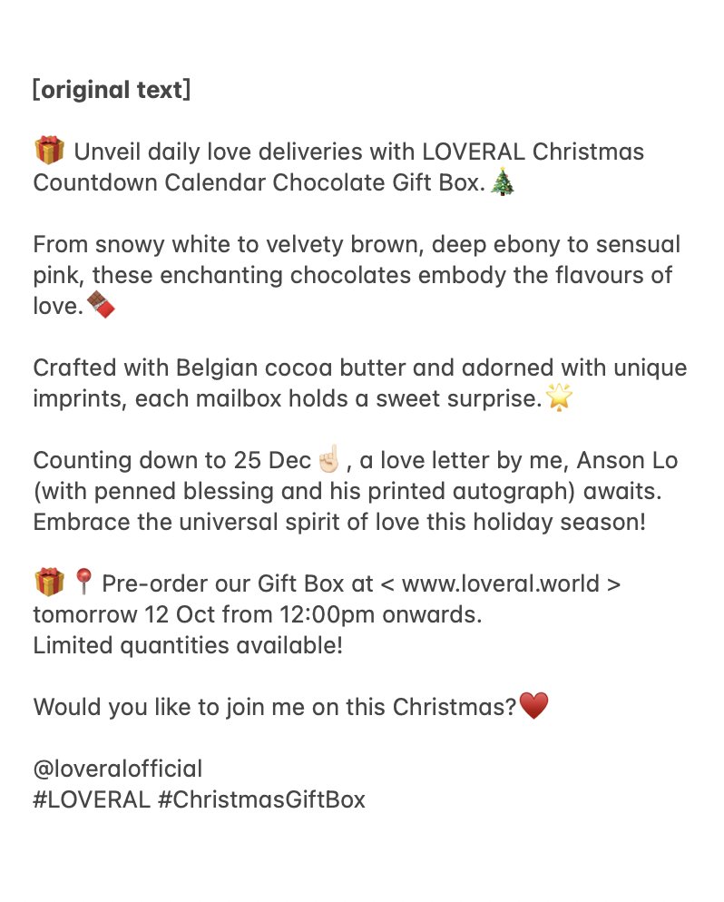 ansonlo_intlfc's tweet photo. 👱🏻♂️11.10.23 Instagram Update👶🏻
💬🖼️
#LOVERAL #ChristmasGiftBox
•
#盧瀚霆 #AnsonLo #mirrorweare
👶🏻♥️👱🏻♂️ https://t.co/0h8Pb4zpom
