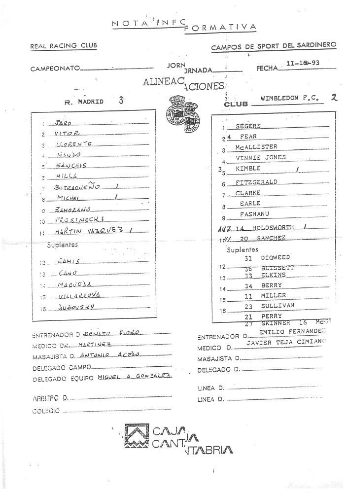 KentWomble's tweet photo. 30 years ago tonight Wimbledon gave mighty Real Madrid a ‘Real’ scare before losing 3-2 during a triangular tournament in Santander. Dean Holdsworth and Alan Kimble were on target for the Dons in a shortened 45 minute match. https://t.co/U6XG3CXSeL https://t.co/ECFq3Zpzxn
