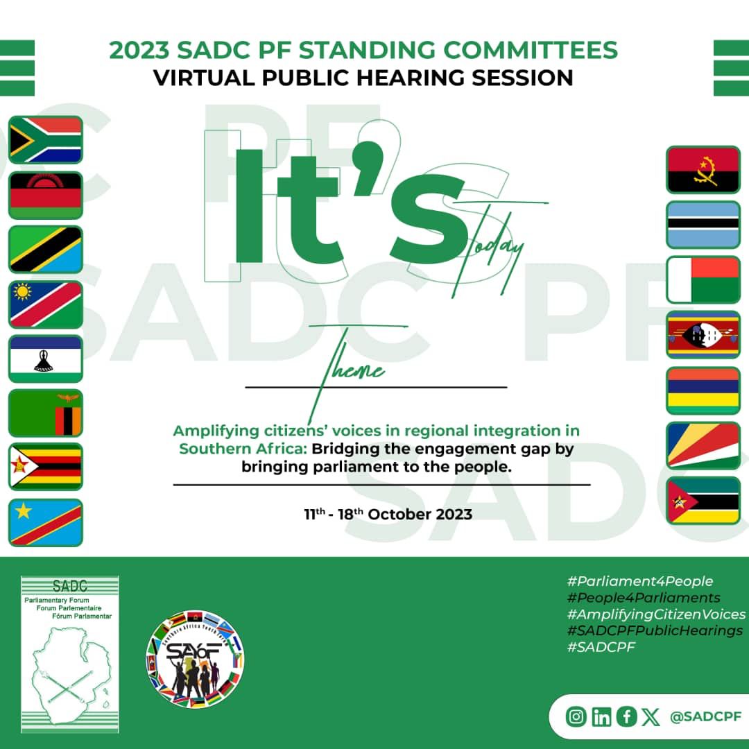 Folks, the public hearing sessions for the SADC PF Standing committees in 2023 have finally arrived. I feel extremely fortunate and honoured to not only be attending but also to have been given the chance to present to the committee on food, agriculture, and natural resources.