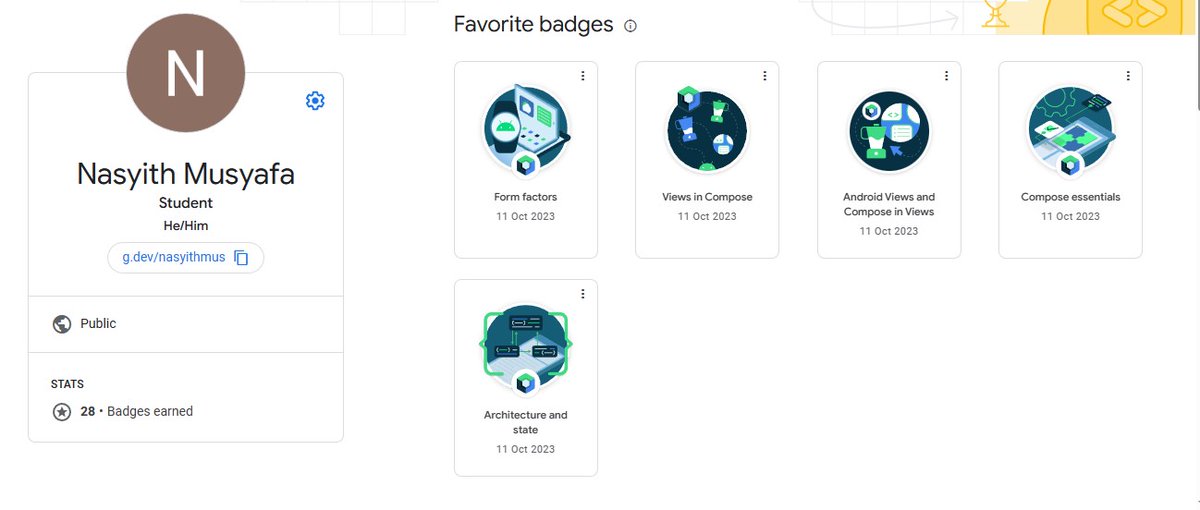 nasyith_m's tweet photo. Yay! I finally completed 25 Badges learning Android on #JuaraAndroid with Compose Camp Season 3 https://t.co/JJISYXS1Tx