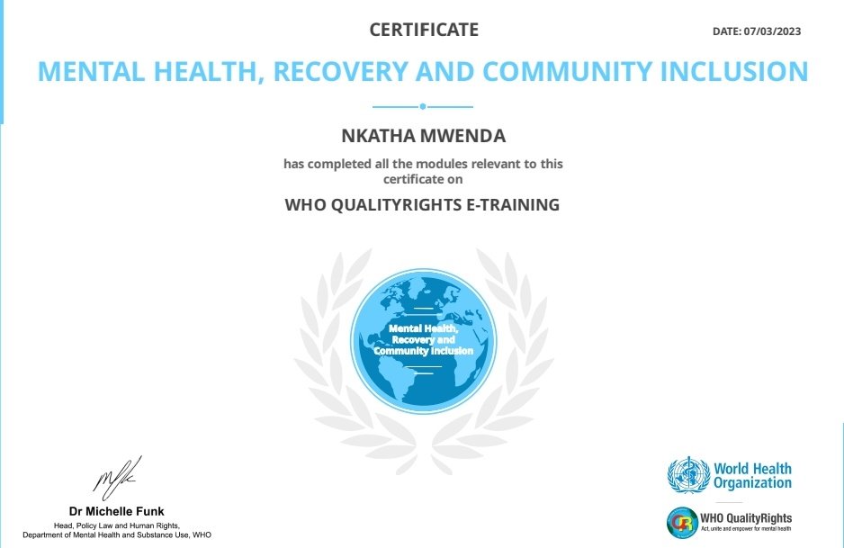 Mental health is a Universal Human Right. Our members recently graduated from @WHO Quality Rights Training equipping 28 of us with knowledge and skills in #mentalhealth #recovery #humanrights #CommunitySupport #mentalhealthmatters #alcoholpolicy #alcoholawarenesske