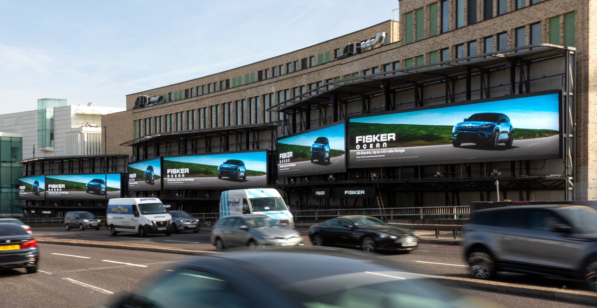 BendallLucy's tweet photo. When you launch into a new market.... Only choose iconic! @FiskerInc looking very sharp on @clearchanneluk Cromination.
#Storm #DOOH #FiskerOcean #Evs #CleanFutureForAll https://t.co/b3DPoPst2w