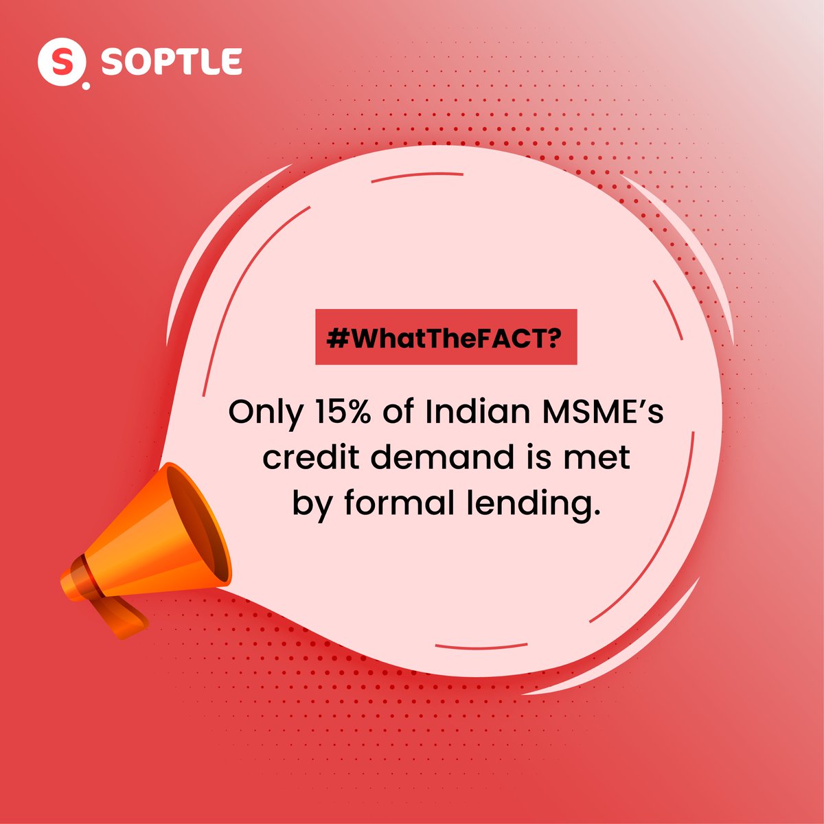 soptledotcom's tweet photo. Unlocking India's MSME Potential: Bridging the Credit Gap.📈 

#FinancialFacts #WhatTheFact #Soptle #Finance #FinTechNews https://t.co/QoLLv77s3c