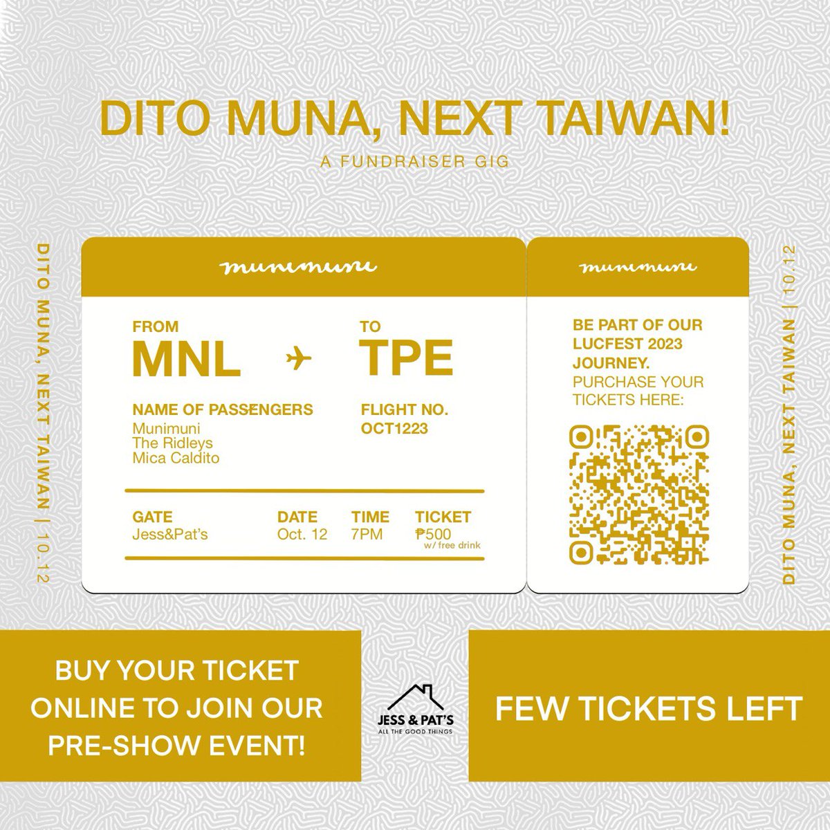 munitheband's tweet photo. ❗️❗️❗️ FEW TICKETS LEFT FOR FUNDRAISER GIG 2 ❗️❗️❗️

Bilhin niyo na! Tapos hangout tayo sa pre-show. May mga games at syempre may chance din manalo ng prizes! Taraaaaaa!

Tickets: https://t.co/9Sa18UoSTd
Donate: https://t.co/MgibnmMA53 https://t.co/yKrmC6FuYh
