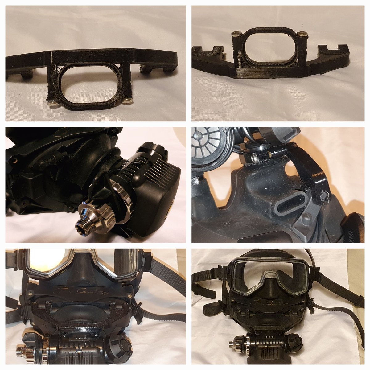 Solent3DPrint's tweet photo. Support designed and printed for this full face diving mask, this will prevent the mouth piece from pulling to one side once the tubes are attached.

#3dprinting #3ddesign #productdesign #divingmask #diving #3dscanning #reverseengineering https://t.co/5bJcvr8hAn