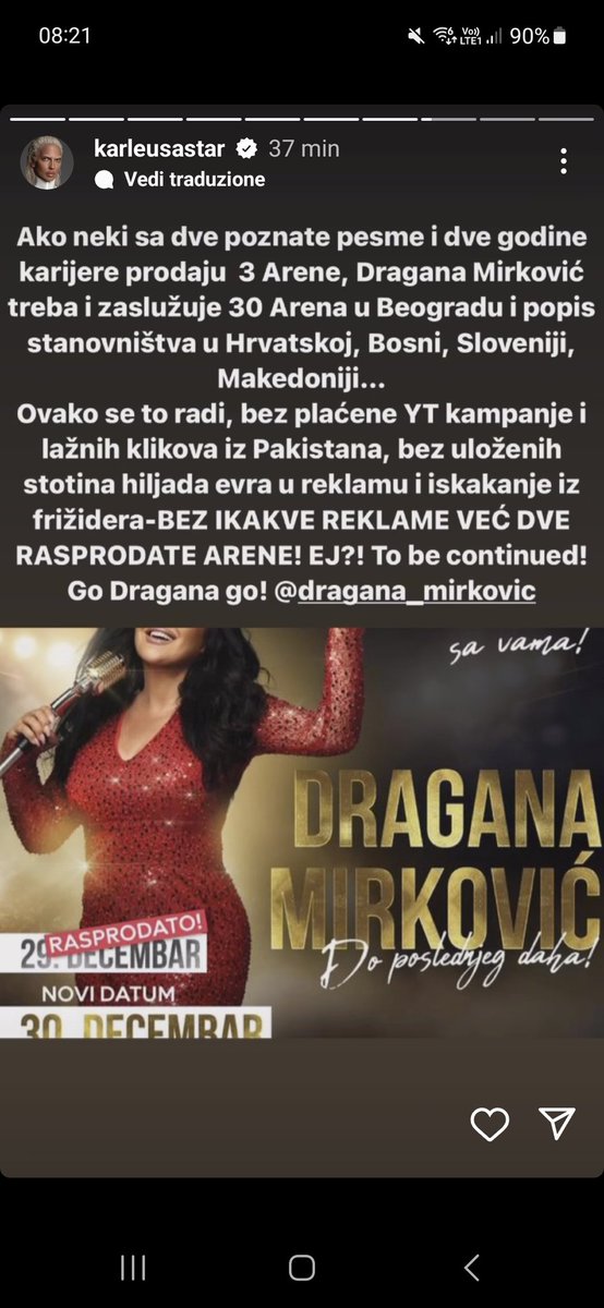 GalamaMama's tweet image. Karlyyyy zaboravila si jutarnjyy terapyyy
Prija s kako ti kazes 2pjesme i 2god karijere napravila veci uspjeh vec ti s 30godina svoje #caosvima #karleusa