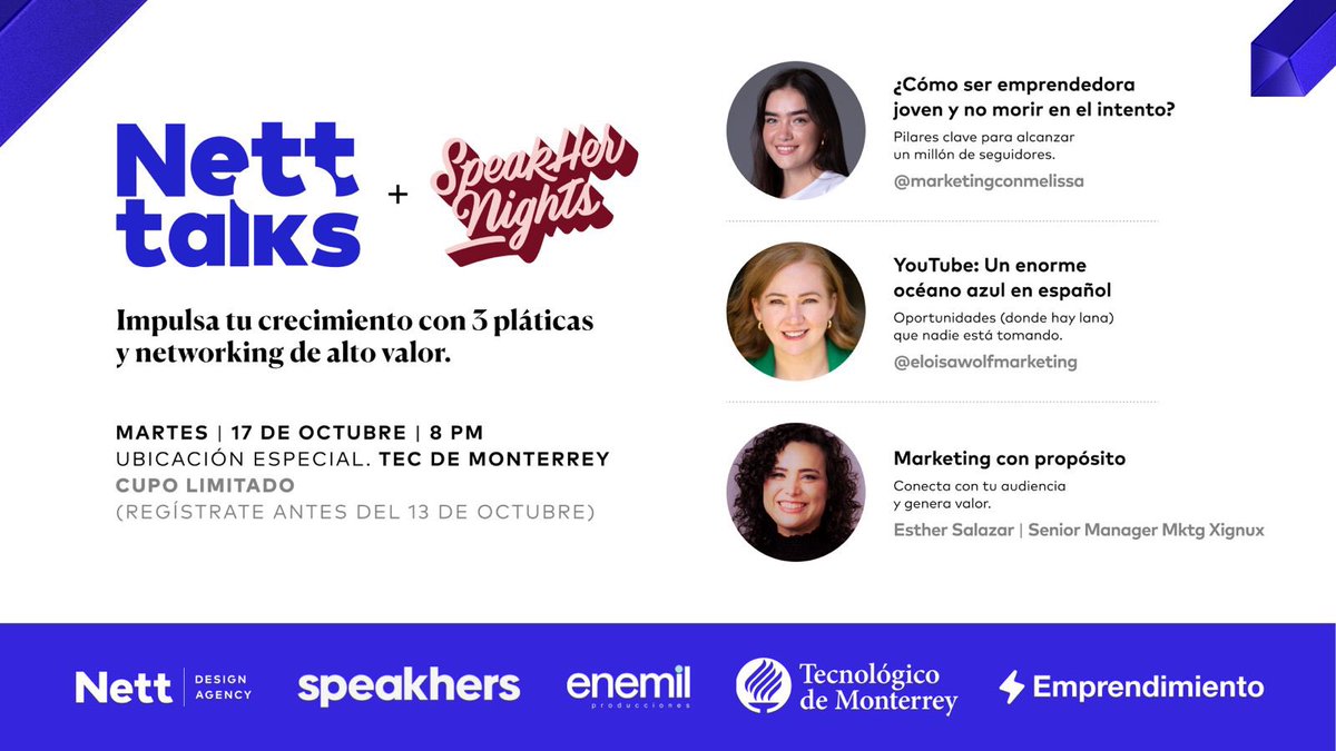 Guess who's back 😎

Nett talks 
feat <a href="/eloisawolfo/">Eloisa Wolf</a> &amp; more

Regístrate 👉🏼 go.nett.mx/talks