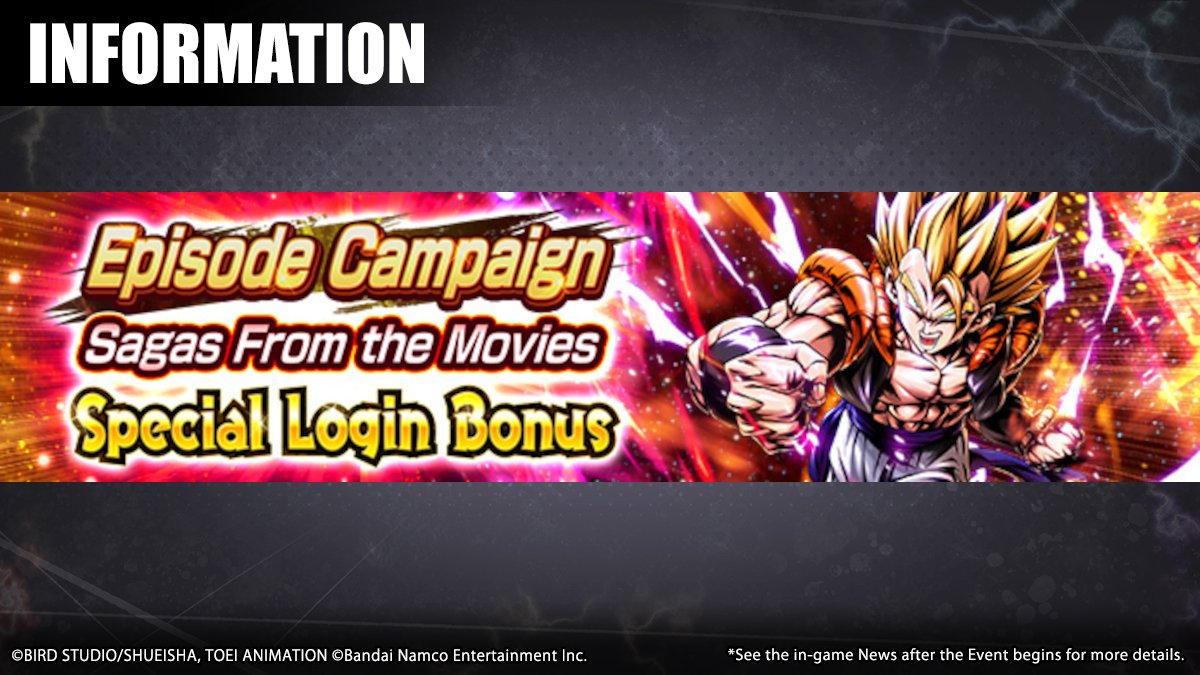 DB_Legends's tweet photo. ["Episode Campaign: Sagas From the Movies Special Login Bonus" On Now!]
Log in every day and get Episode Medals (Sagas From the Movies)! Get an exclusive Title on your first login and an exclusive Message on the seventh!

#DBLegends #Dragonball
#SagasFromTheMoviesCampaign https://t.co/sFr0nqbAw6