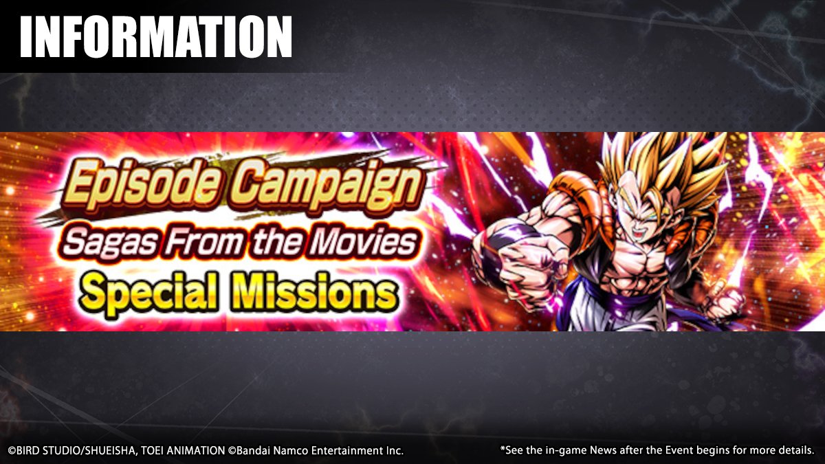 DB_Legends's tweet photo. ["Episode Campaign: Sagas From the Movies Special Missions" Are Here!]
Updated with new Missions every 7 days during the campaign! Aim to clear them all each week for Chrono Crystals and Episode Medals (Sagas From the Movies)! 

#DBLegends #Dragonball
#SagasFromTheMoviesCampaign https://t.co/IZkB4pYeqM