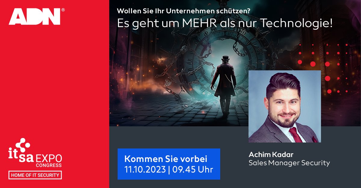 🌟 Tag 2 der it-sa! Verpasst gestern? Nutzen Sie heute Ihre Chance, Ihr Business zu optimieren! 
Vortrag um 09.45 Uhr: Wie IT-Sicherheits-Ressourcenmangel überwinden? Erfahren Sie mehr über unser MSSP-Package. 
📍 Besuchen Sie uns in Halle 6, Stand 6-236.
