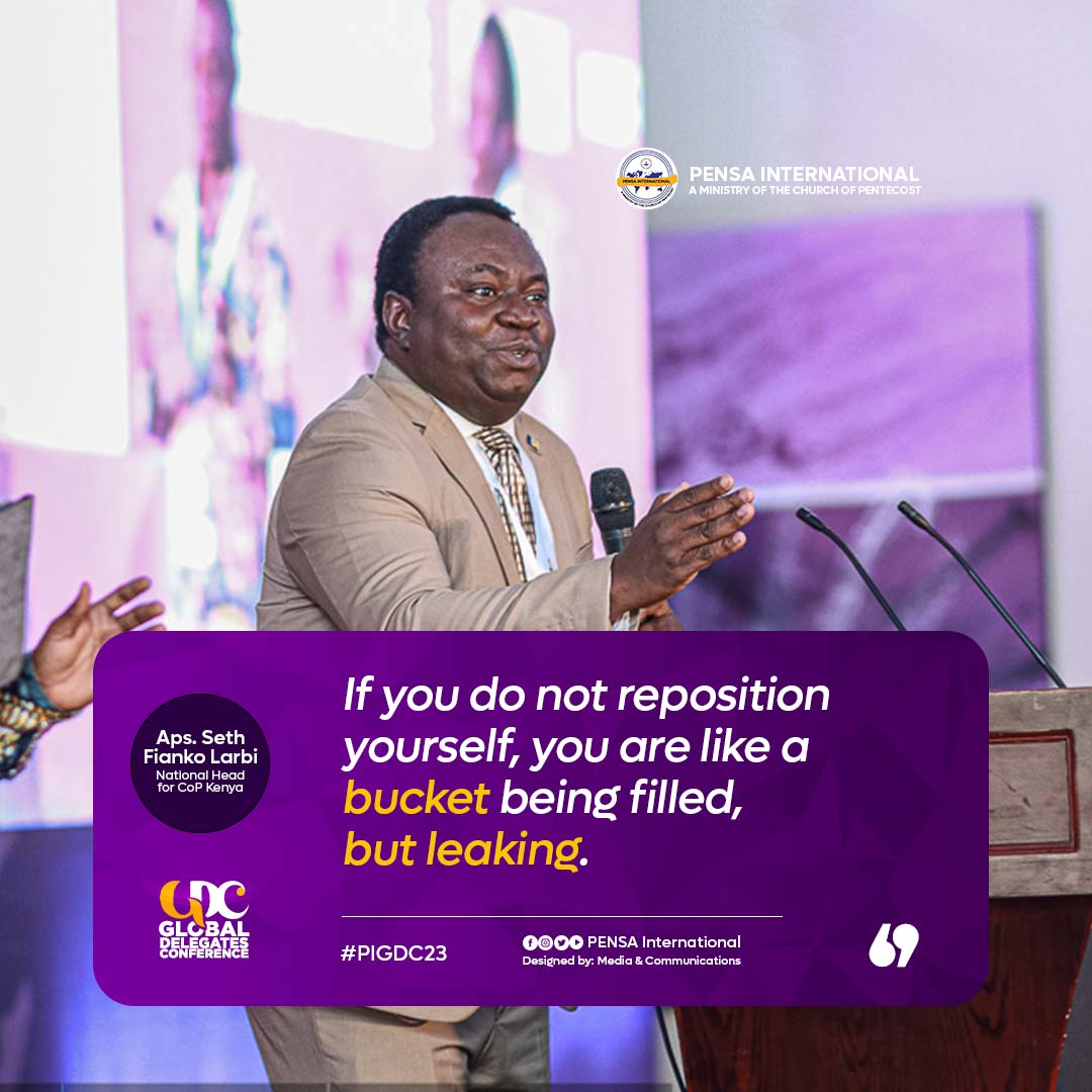 PensaIntl's tweet photo. "If you do not reposition yourself, you are like a bucket being filled, but leaking" - Aps. Seth Fianko Larbi
#PENSAInternational | #IntoTheWorldWeGo | #PossessingtheNations | #MaximumImpact | #Wordnesday https://t.co/qgfCbaTybO