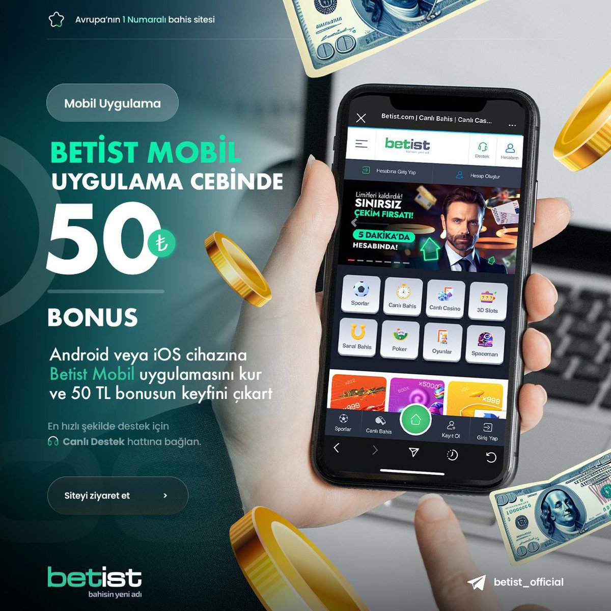 💸UYGULAMA BONUSU İLE 50₺ KAZANMA FIRSATI 💸

Betistcebinde İle Uygulamamızı İndir Sende Kazan ! 📲

#Betist 

Betist giriş için sayfamızı takipte kal 7/24 güvenli girişin adresiyiz.