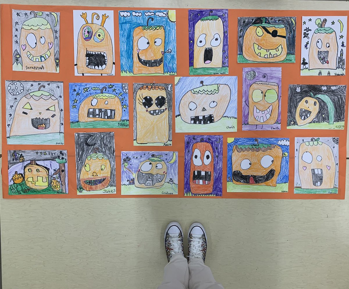 These  Kindergarten Apples 🍎 🍏 and second grade Pumpkins 🎃 made me smile 😊 
McDivitt Art ⭐️⭐️⭐️<a href="/McDivitt_School/">Laurie Coletti </a>