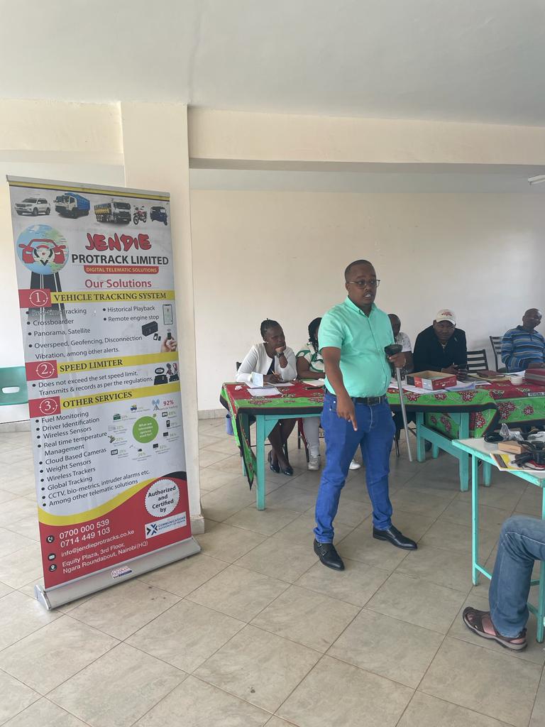 Jendie Protrack Director Rodgers Maina demonstrates the inner workings of our Telematics & Fuel Tracking solutions to DRICON TRANSPORTERS SACCO members. We place high value on partnerships and collaborations that drive innovation.🤝#Telematics #FuelTracking #VehicleTracking