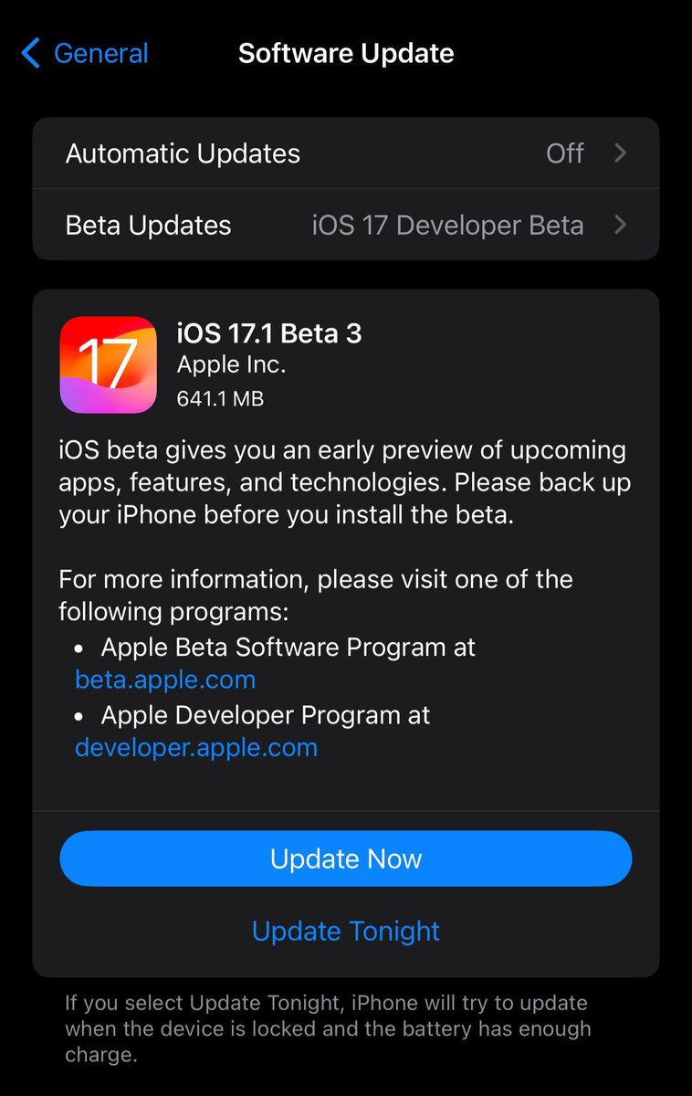 parassinghsaini's tweet photo. iOS 17.1 Developer Beta 3 (21B5066a) Has Been Released ‼️
Size: 641.1 MB
#Apple
#iOS17
#iOS171
#iOS171Beta3 https://t.co/BbvaHrgddu