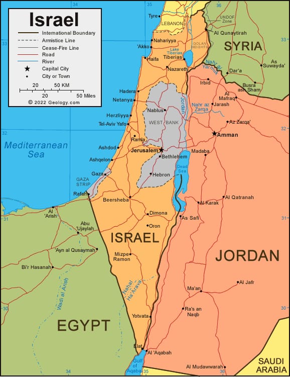 #Israel #Palestine #Gaza #WestBank #UPSC #IAS #GS #UPSCPrelims2024

💥List of countries and water bodies with which Israel shares its boundary:

✈️#Lebanon (north)

✈️#Syria (northeast)

✈️#Jordan (east)

✈️#Egypt (southwest)

🚣‍♂️#MediterraneanSea (west)

🚣‍♂️#RedSea (south)

🚣…
