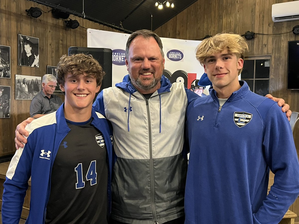 ChelseaHSSoccer's tweet photo. It was a great night to be on the Chelsea HS radio show on @KOOL969FM1. Thanks to seniors Grant Saether and Nick Fogle for representing us so well!! #ForeverChelsea https://t.co/3jQT3qFQ2b