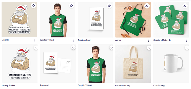 Meh_Ink's tweet photo. Santa's been into the spiked eggnog. Loves the sack does Santa. Added a couple of naughty Santa designs to our #redbubble store in time for the dreaded c-word. #Christmas. 🎅https://t.co/uetqF9yzjX https://t.co/C8AcPhvo3e