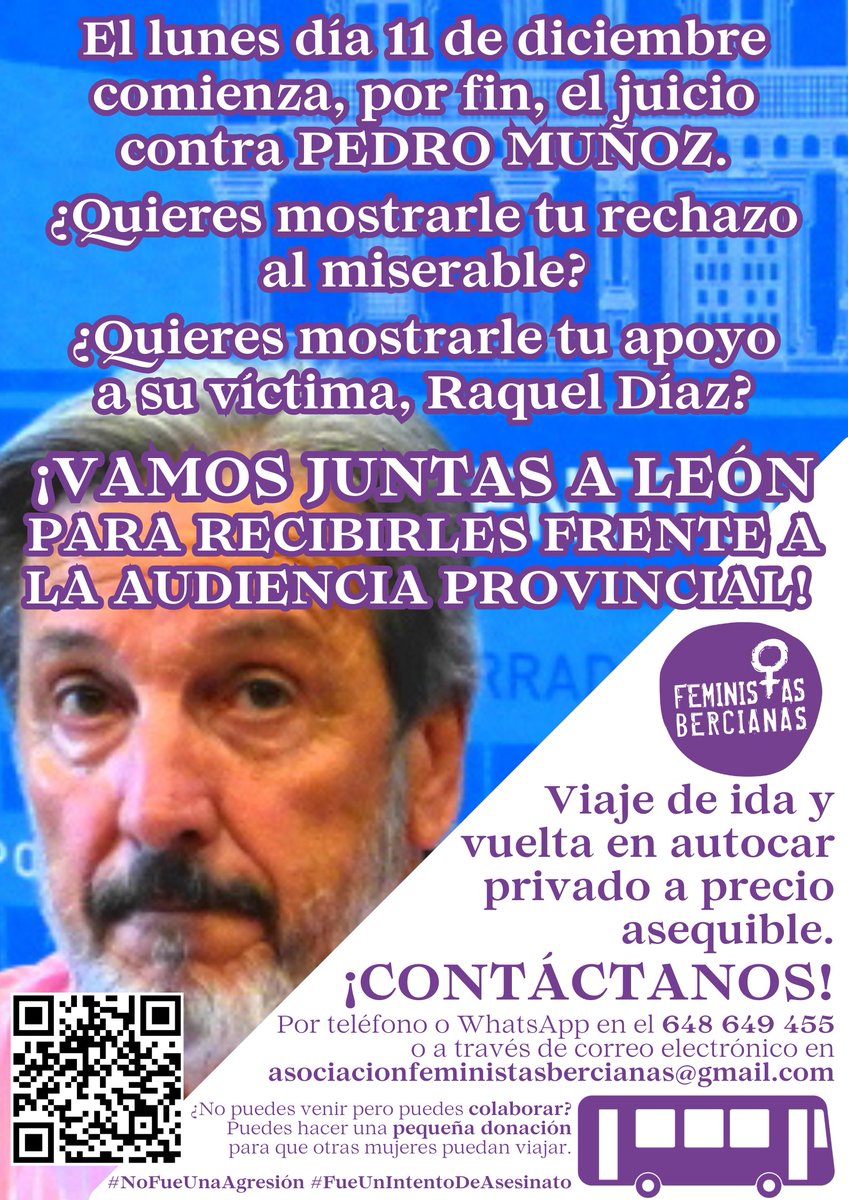 fem_bercianas's tweet photo. (1/2) En el QR del cartel tenéis un pequeño resumen de la historia de terror q se juzga a partir del 11 de diciembre. Por Raquel, y x todas las mujeres, no vamos a dejar pasar la oportunidad de sumar nuestras voces frente a la Audiencia Provincial para gritar fuerte q #SeAcabó🔥 https://t.co/PbN1GmhXXn
