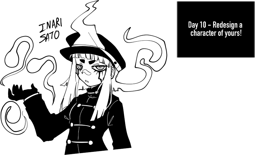 [#OCTtober] day 10! Made inari look more ghastly 