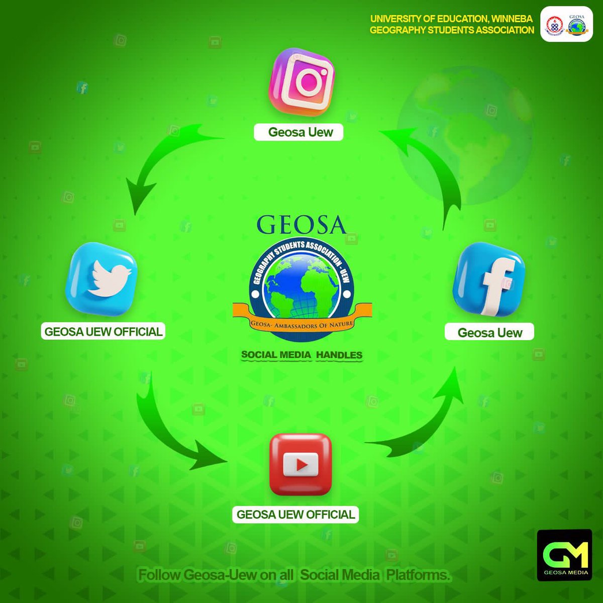 Geosa Uew

UNIVERSITY OF EDUCATION,WINNEBA
GEOGRAPHY STUDENTS ASSOCIATION 

THE TECHNOLOGY LED ADMINISTRATION 
2023 / 2024 ACADEMIC YEAR

 GEOSA !
AMBASSADORS OF NATURE

FOLLOW GEOSA-UEW ON ALL SOCIAL MEDIA PLATFORMS 🥰
