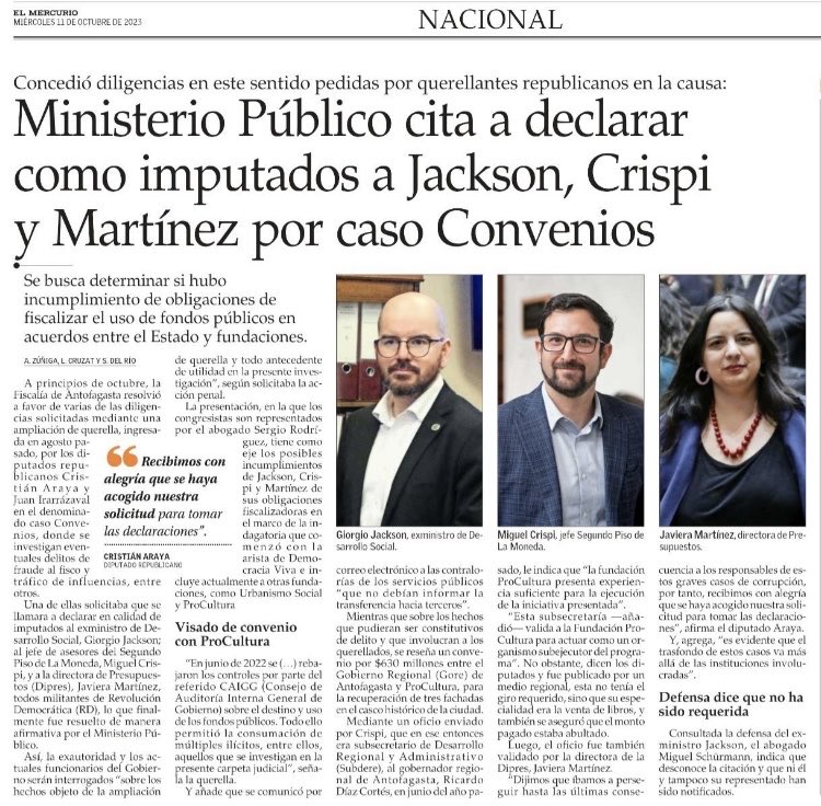 Ex ministro, jefe del segundo piso de la Presidencia y jefa de presupuesto, imputados..