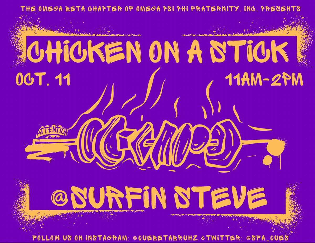 Got some taste for chicken tomorrow 👀 ? No worries, The Bruhz got you!! Stop by Surfin Steve from 11AM-2pm tomorrow. 🍗⚡️See you there.‼️