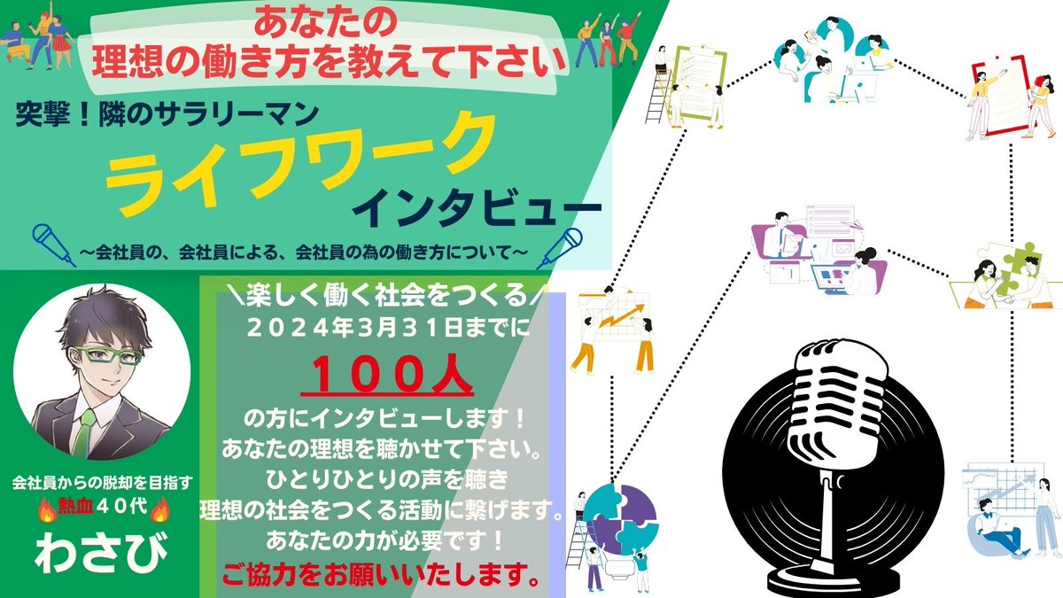 honwasabi2023's tweet photo. \わさびの夢/
『EQの学び』と『自らの体験』を通して身近な人から笑顔で働く人を増やしたい。その笑顔が連鎖して全員が笑顔で働ける社会をつくりたい。その夢実現の為に100人の方へインタビューさせて下さい！頂いた声を元に楽しく働く社会をつくる活動に繋げます。あなたのご協力をお待ちしてます👇️ https://t.co/xQK3tEYu0o