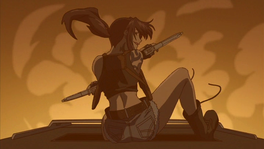 tomboy_otd's tweet photo. Today's Tomboy of the Day is Rebecca "Revy" Lee from Black Lagoon!! https://t.co/6mgRgY23Nl