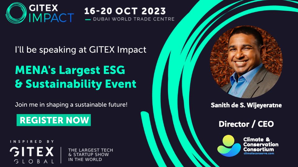 I am happy to say that I will be speaking at GITEX Impact MENA's Largest ESG &amp; Sustainability Event.   Visit us at Hall 28/ Stall 106    
 #GITEXImpact #ESG #Sustainability