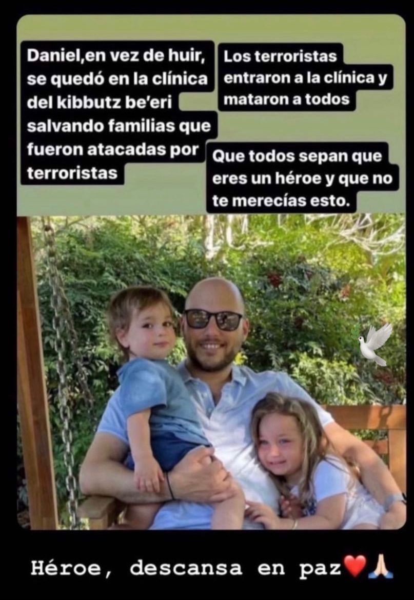 miquita1110's tweet photo. Daniel Levi murió honrando su profesión, arriesgando su vida para salvar a otros. 
Este hombre es un héroe y estoy segura que ya está en el cielo porque amó heroícamente.
¡La Luz perpetua brille para él! Q.E.P.D
#DanielLevi #PazPalestinaIsrael 
#PrayForPeace https://t.co/WyLHn6yzwB