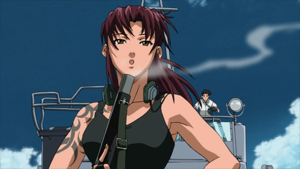 tomboy_otd's tweet photo. Today's Tomboy of the Day is Rebecca "Revy" Lee from Black Lagoon!! https://t.co/6mgRgY23Nl