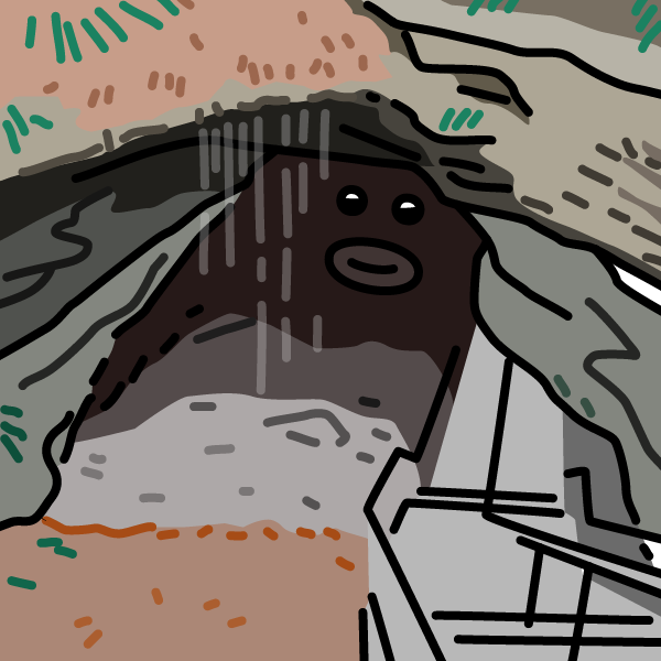「【マンモス・ケーヴ国立公園】 アメリカ・ケンタッキー州。世界最長の洞窟群マンモス」|地球くんのイラスト
