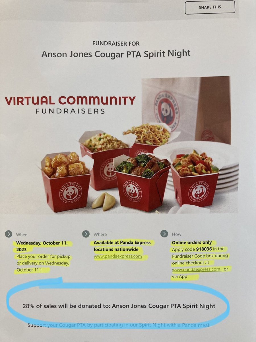 LazoNISD's tweet photo. Support @NISDJones @NISDJonesSTEM PTA by eating at @PandaExpress on Wednesday, October 11th. https://t.co/AB9FDJ2E6Z