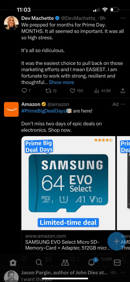RFPIII's tweet photo. @DevMachette_ Good move. So hard to take marketing (particularly marking on social media) seriously during a time like this. 

Side note: unfortunate placement of your (well stated) message on my timeline… https://t.co/pvUrWs9CpX