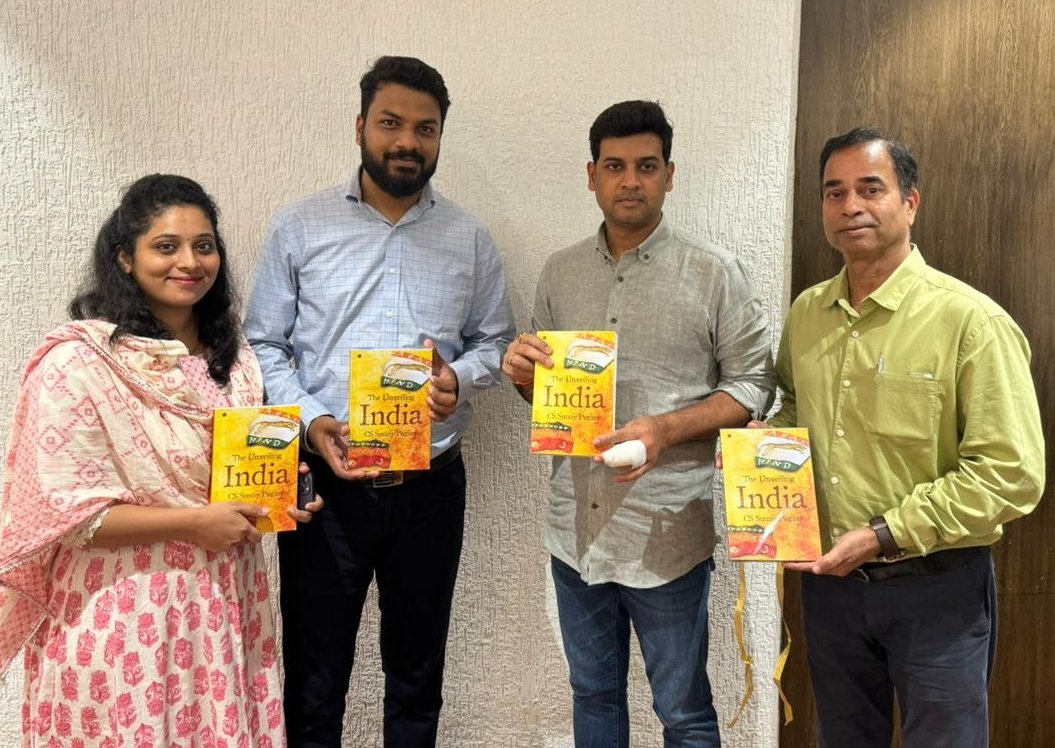 Book "The Unveiling India" launched by MP Dr. Shrikant Eknath Shinde at the residence of Chief Minister of Maharashtra. <a href="/DrSEShinde/">Dr Shrikant Lata Eknath Shinde</a>