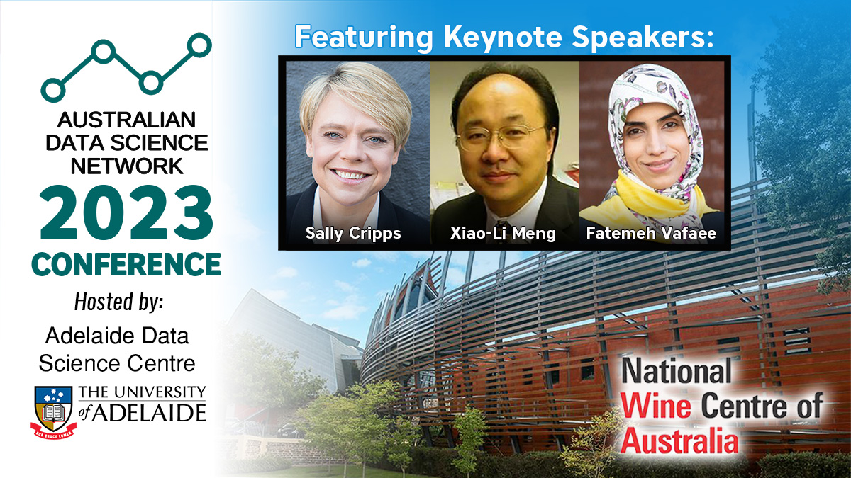 AUS Data Science Network (@australiandata) on Twitter photo Join us for our 2023 Conference - featuring keynote speakers:
🔹<a href="/ProfSallyCripps/">Sally Cripps</a> - <a href="/HTI_UTS/">Human Technology Institute</a>
🔹Prof <a href="/XiaoLiMeng1/">Xiao-Li Meng</a> - <a href="/HarvardStats/">Harvard Statistics Department</a>
🔹A/Prof Fatemeh Vafaee - @uDASH_UNSW
📆7-8 December
📌<a href="/NatWineCentre/">National Wine Centre</a>, Adelaide
REGISTER: australiandatascience.net/event/2023-ads…
#DataScience #AI #Statistics #Maths Join us for our 2023 Conference - featuring keynote speakers:
🔹<a href="/ProfSallyCripps/">Sally Cripps</a> - <a href="/HTI_UTS/">Human Technology Institute</a>
🔹Prof <a href="/XiaoLiMeng1/">Xiao-Li Meng</a> - <a href="/HarvardStats/">Harvard Statistics Department</a>
🔹A/Prof Fatemeh Vafaee - @uDASH_UNSW
📆7-8 December
📌<a href="/NatWineCentre/">National Wine Centre</a>, Adelaide
REGISTER: australiandatascience.net/event/2023-ads…
#DataScience #AI #Statistics #Maths