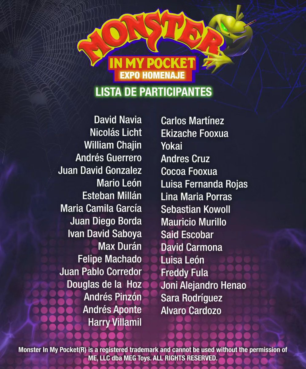 OfficialMIMP's tweet photo. Getting excited for the #MonsterInMyPocket tribute art exhibition coming Friday, Oct. 27th at the Jorge Tadeo Lozano University in Bogotá, Columbia. This event brings together the best local artists to re-imagine the classic creatures from the Monster In My Pocket franchise! https://t.co/HgvosOFy5V