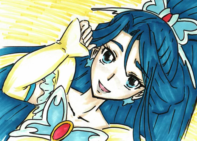 #お前ら最初の青キュア推し誰だよリアタイではダイヤモンド、最推しはマーメイド。ただ、本当に青キュアで最初の推しはと言うと、恐らくキュアアクア。と言っても当時はプリキュア観てなくて、たまに見かけるED映像で照れながら踊ってる青い人が気になってただけですが。 