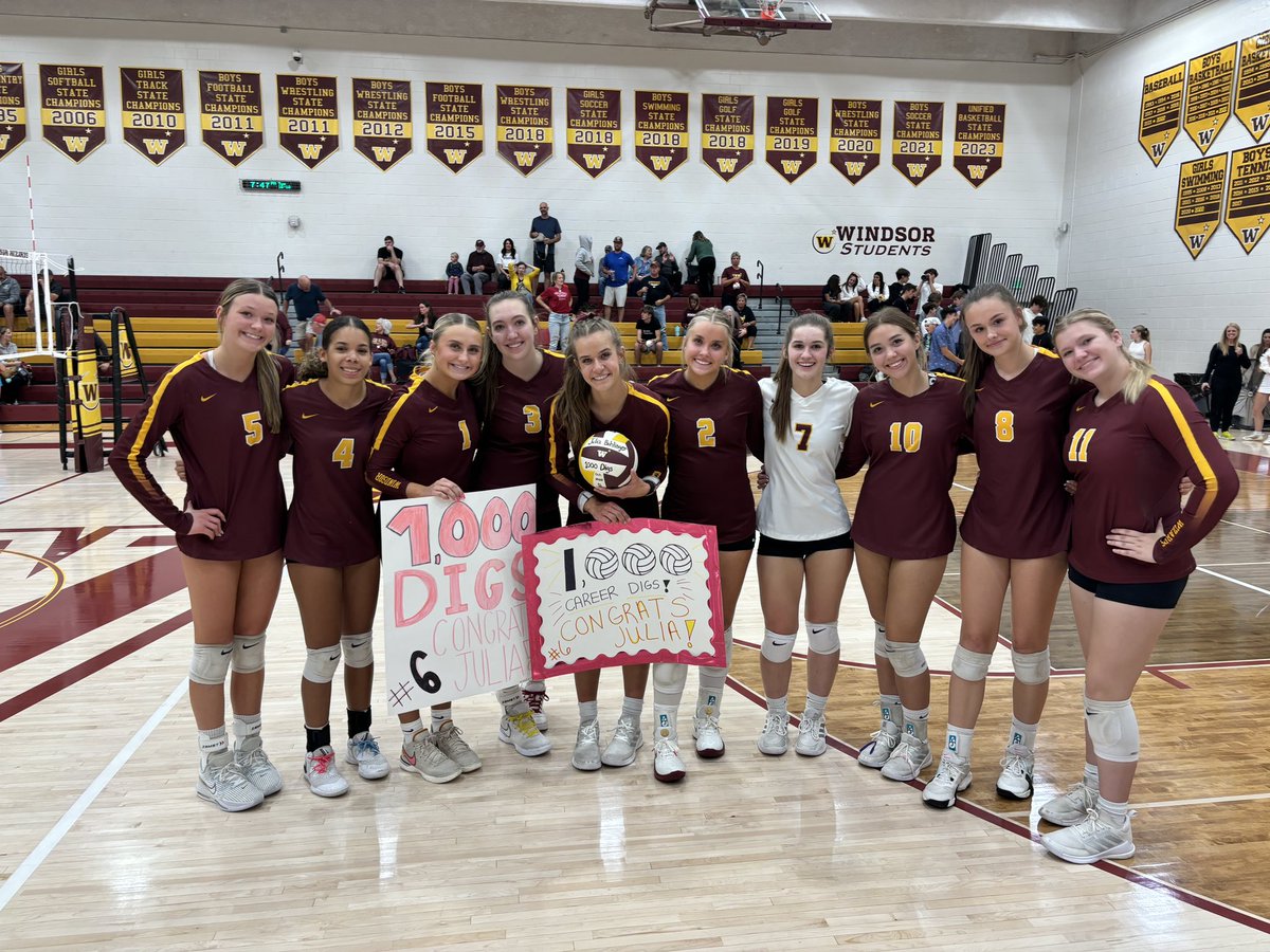 Congratulation to senior Julia Bohlinger on getting her 1000 career dig tonight! We are so proud of you🩷👏🏼#windsorpride #hardworkpaysoff <a href="/Wiz_rdAD/">Wizard Athletics</a> <a href="/weldre4supt/">Superintendent Scallon</a> <a href="/gtribsports/">Greeley Trib Sports</a> <a href="/CHSCA/">Colorado HS Coaches</a> <a href="/CHSAANow/">CHSAANow</a> <a href="/coloradopreps/">Colorado Preps</a> <a href="/ColoradoanSpts/">Coloradoan Sports</a>