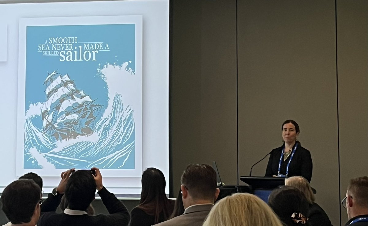 Great reminder from @DrSarahDalton about coaching, learning and how we progress careers. A smooth sea never made a skilled sailor. How we navigate the bumpy sea and recover from the storms seems critical. @ACHSM congress